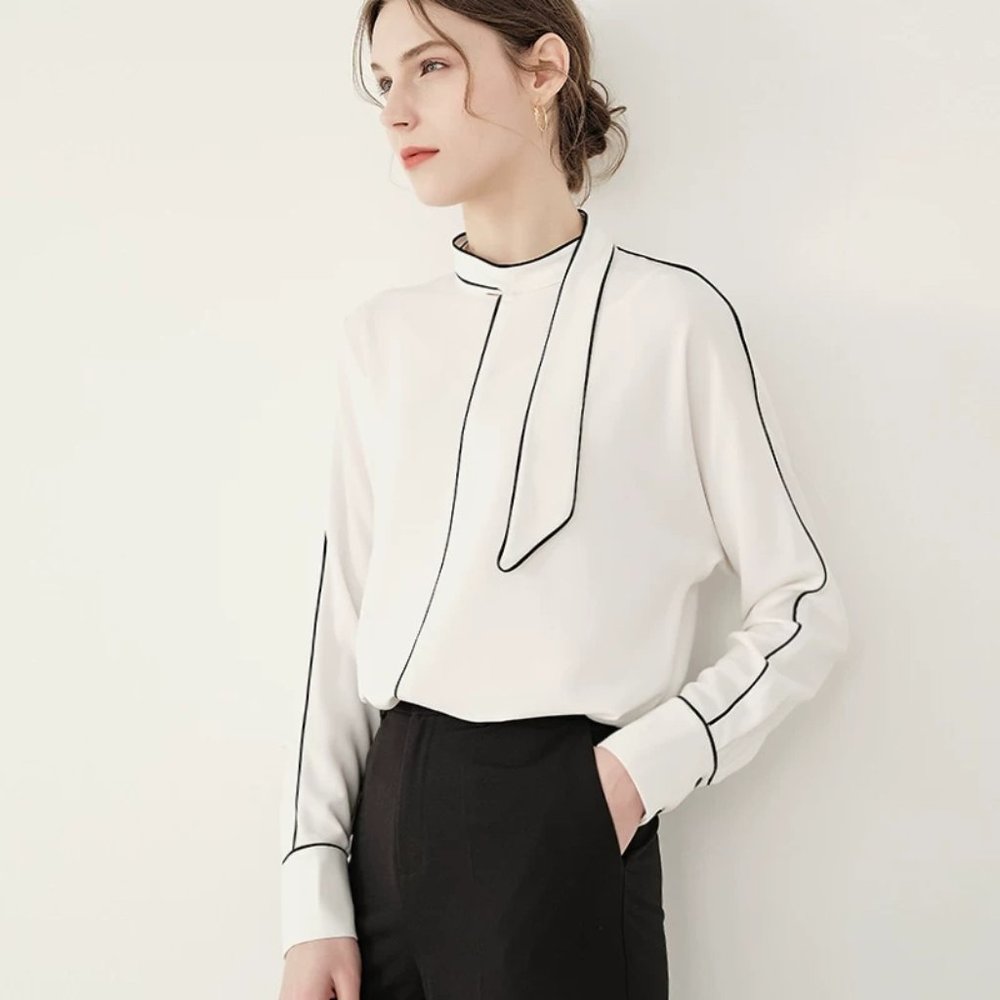 Put on your taste, white long-sleeved shirt